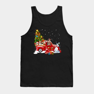 Guines Red Car Truck Christmas Tree Funny Santa T-Shirt Tank Top